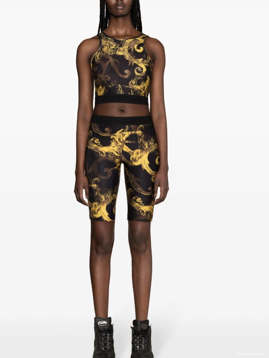 Cheap baroque-print Jeans top Couture Versace Women tank 0818